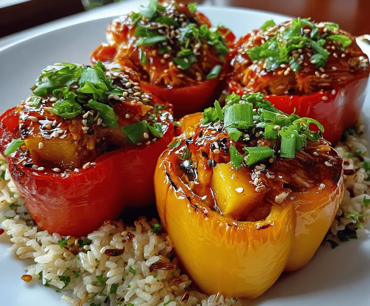 Teriyaki Pineapple Chicken Stuffed Peppers