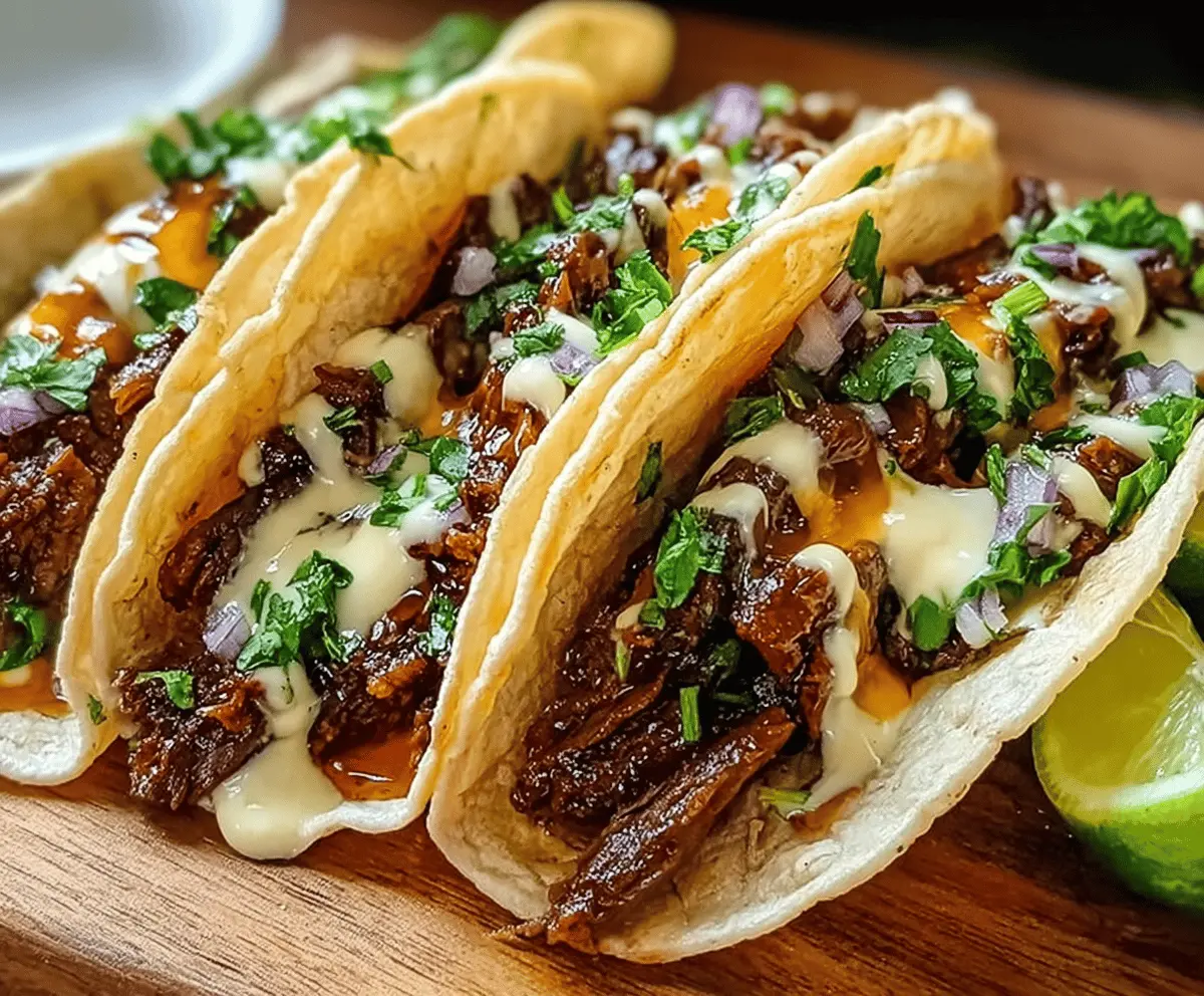 Garlic Butter Honey BBQ Beef Tacos Recipe