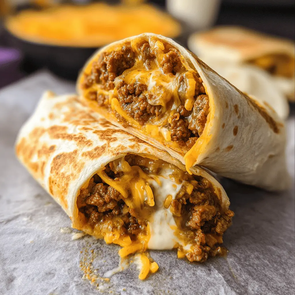 Easy Taco Bell Style Beefy Melt Burrito Recipe