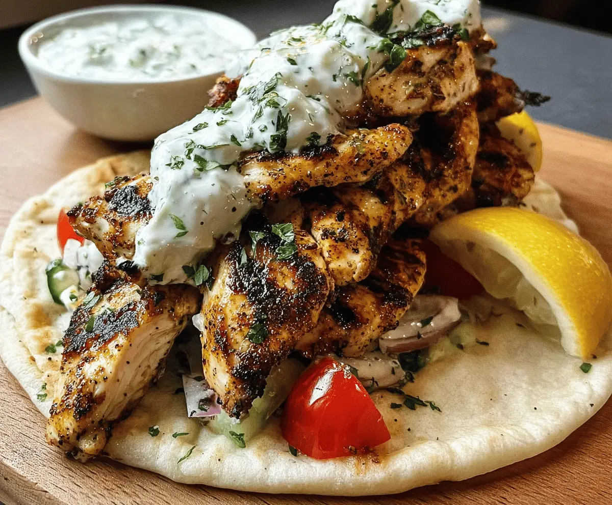 Easy Greek Chicken Gyros with Fresh Tzatziki