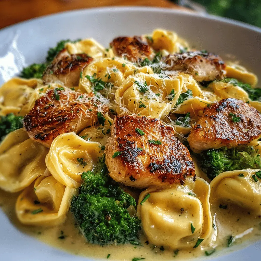 Creamy Garlic Parmesan Chicken Tortellini With Broccoli