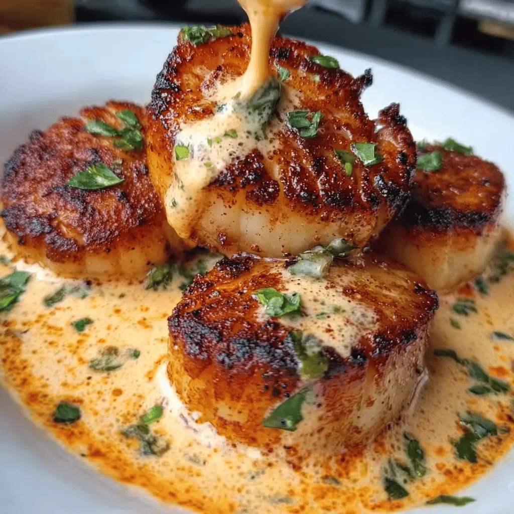 Seared Scallops with Spicy Cajun Cream Sauce Recipe