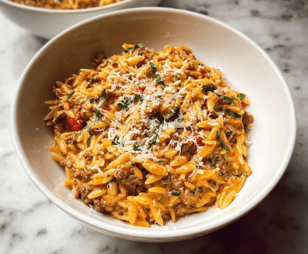 Easy Savory Ground Beef Orzo Dinner Recipe