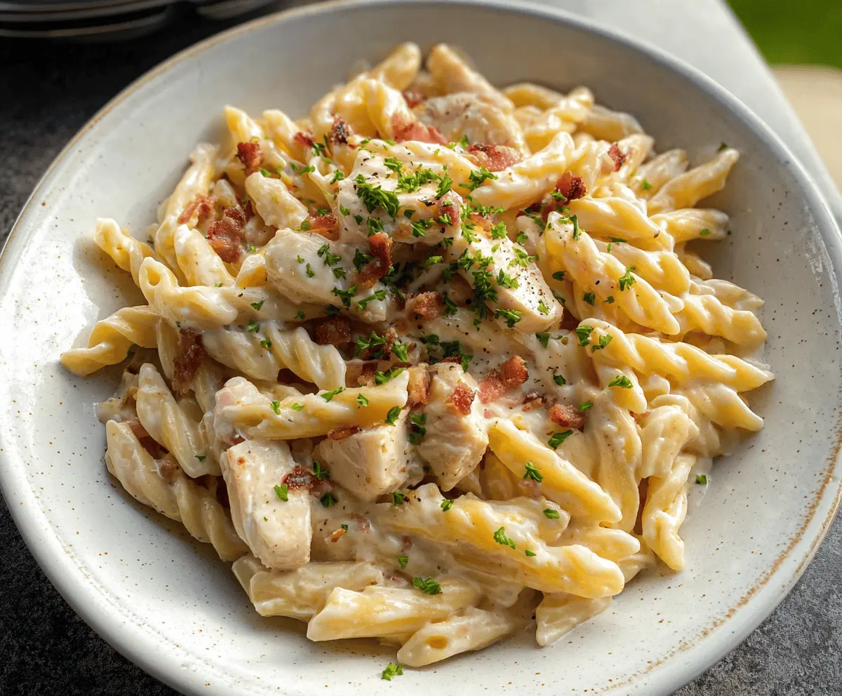 Creamy Chicken Bacon Ranch Pasta Recipe