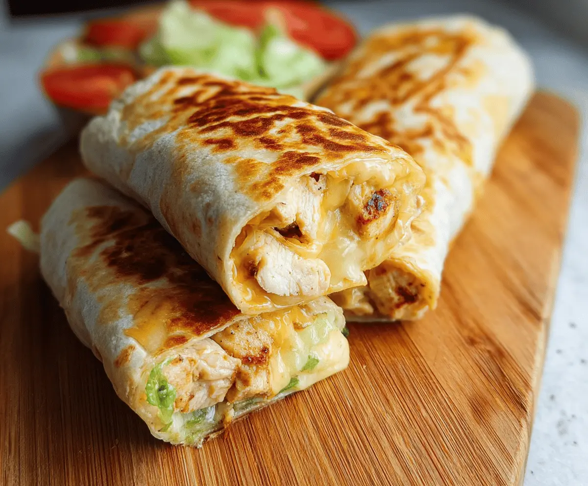 Easy Cheesy Garlic Chicken Wraps Recipe