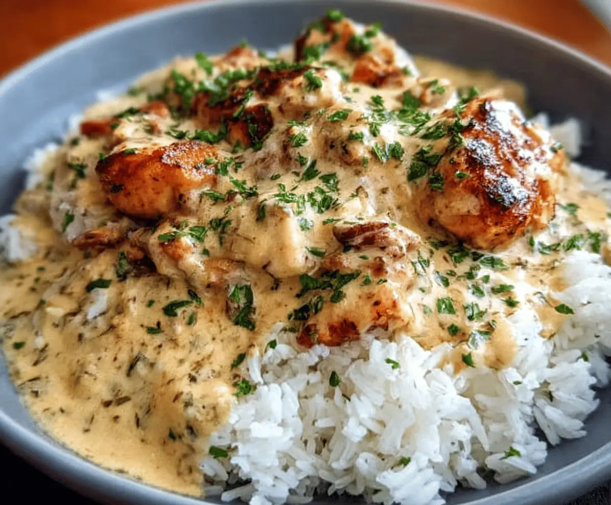 Creamy Smothered Chicken with Rice Recipe