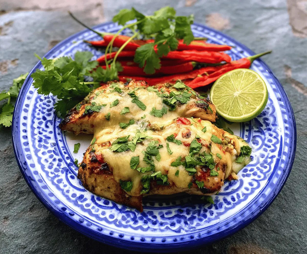 Grilled Chicken with Salsa Verde and Pepper Jack