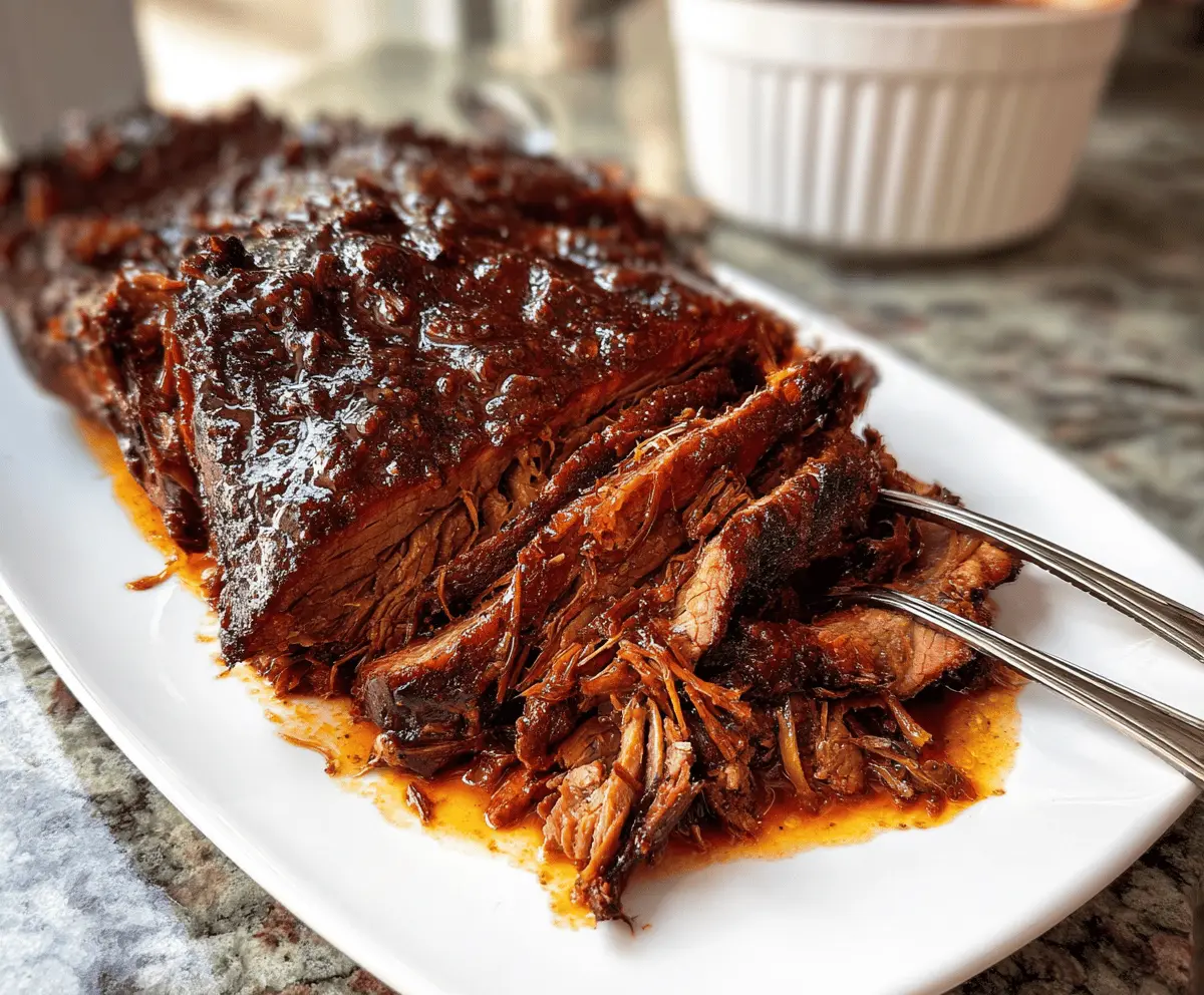 Easy Slow Cooker BBQ Beef Brisket Recipe
