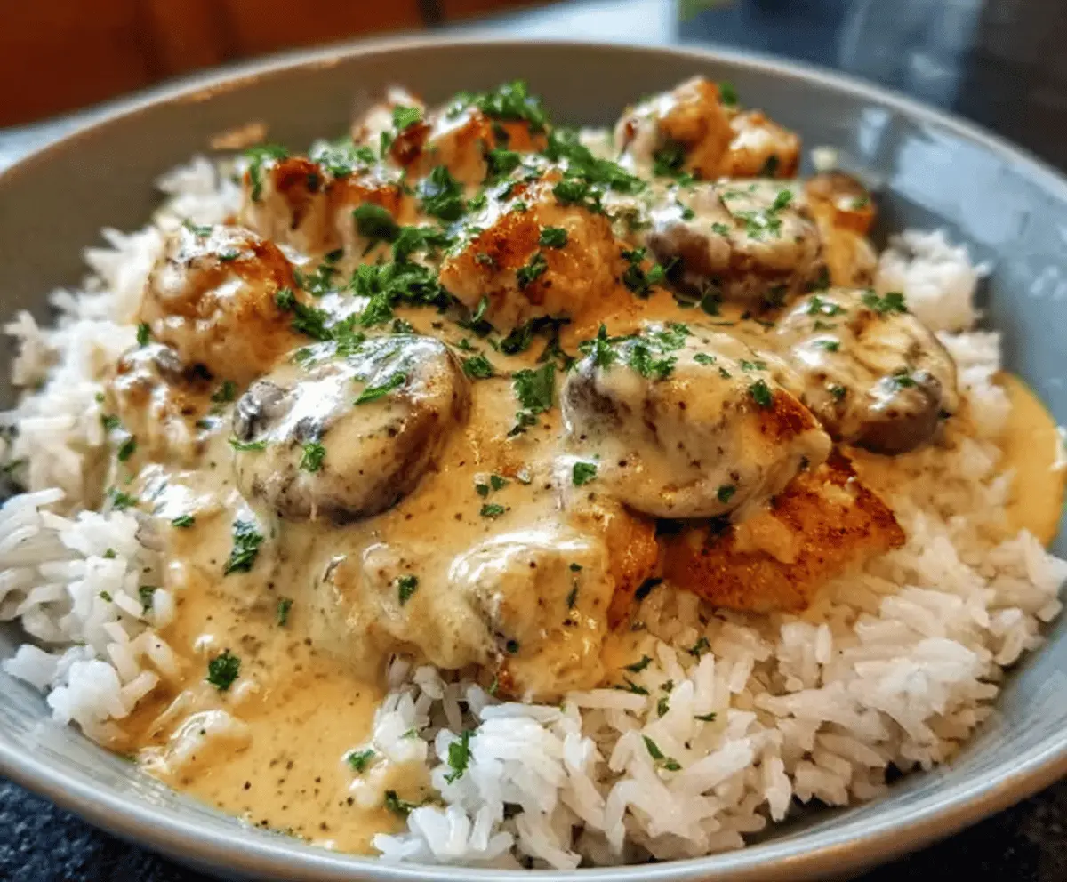 Creamy Smothered Chicken and Rice Recipe