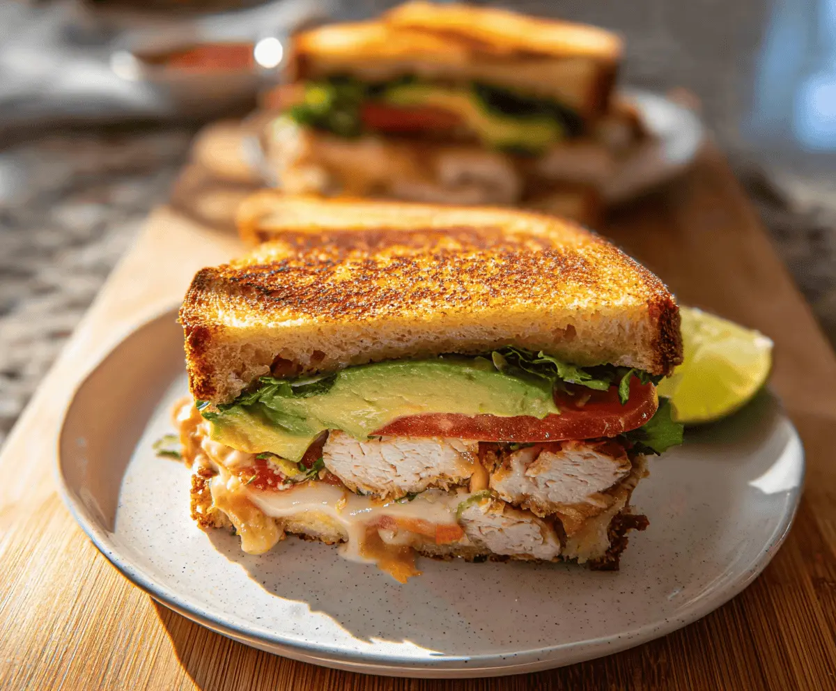Easy Chicken Avocado Melt Sandwich Recipe