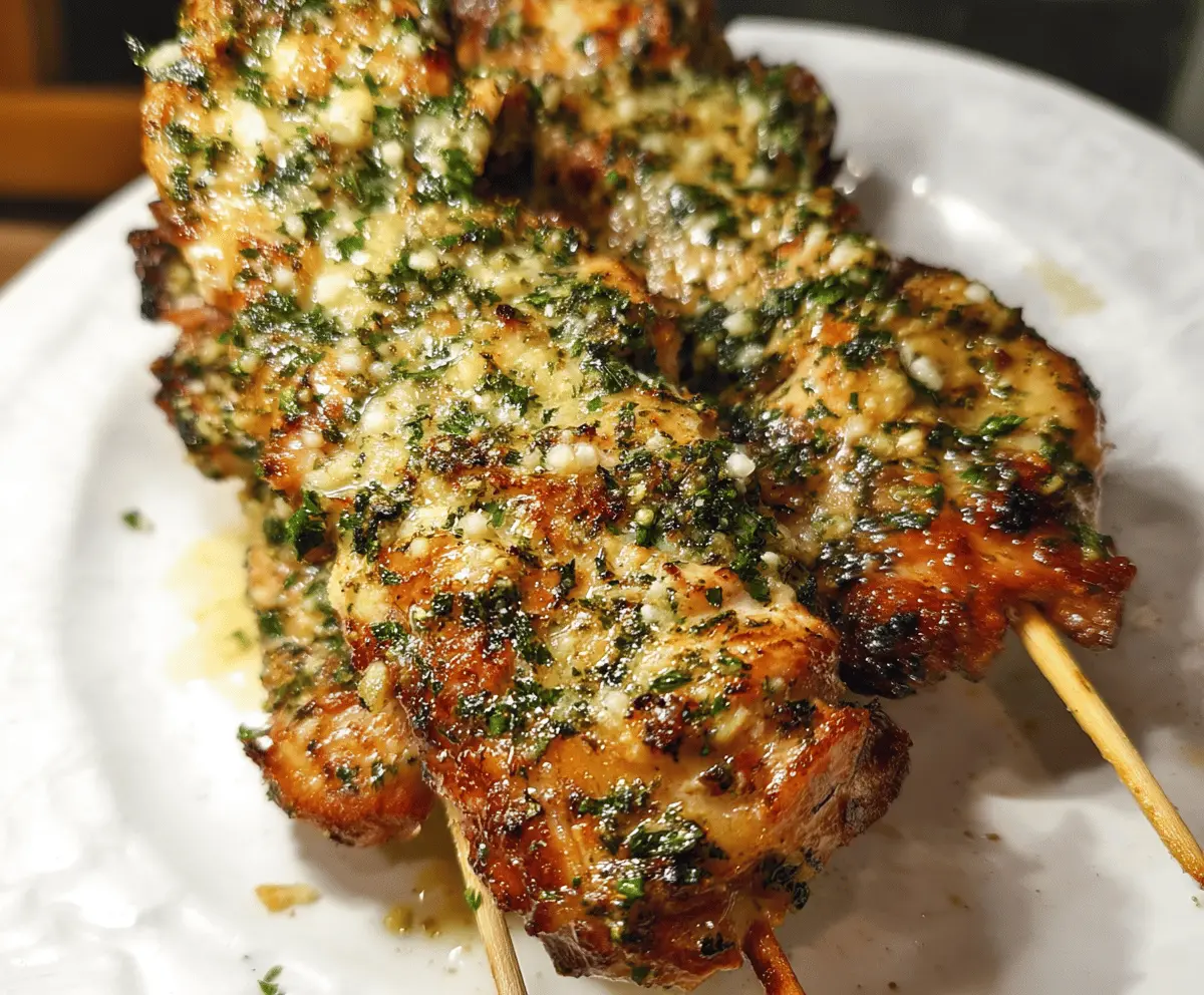 Easy Garlic Parmesan Chicken Skewers Recipe