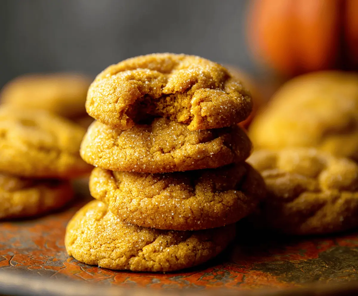 Delicious homemade pumpkin brown sugar cookies topped with cinnamon and glaze, perfect for fall treats