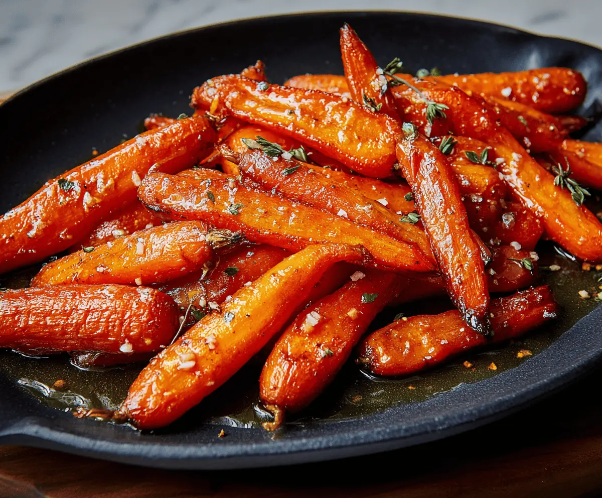 Delicious Maple Glazed Carrots served as a perfect side dish for dinner.
