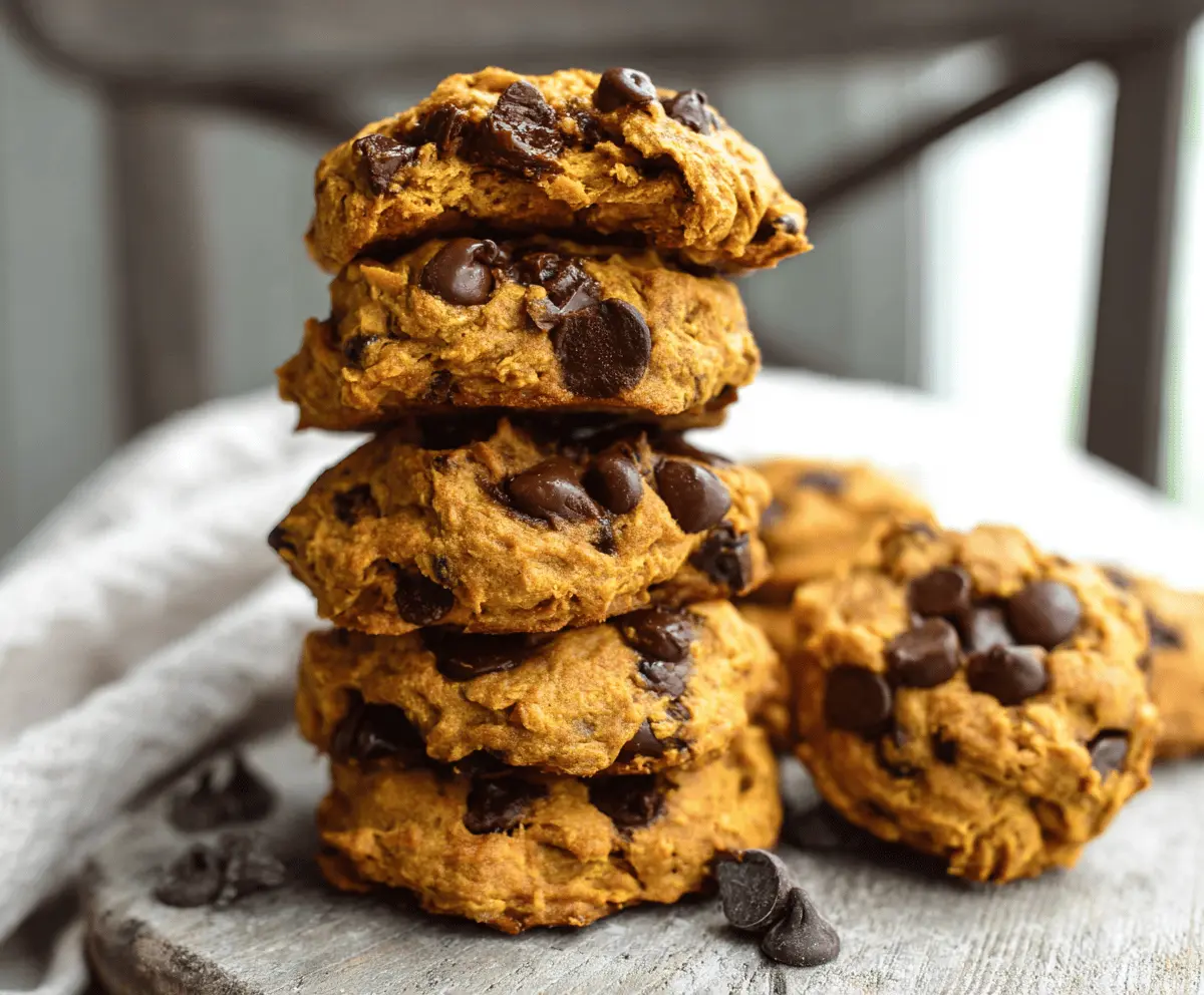 Homemade sweet potato chocolate chip cookies with melted chocolate and chewy texture on a rustic wooden surface