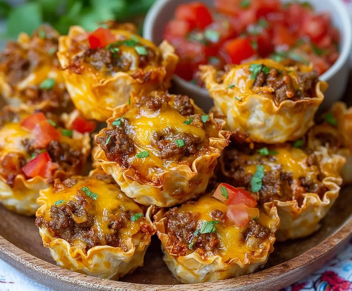 Delicious Taco Ranch Bites with crispy edges and savory toppings on a white plate