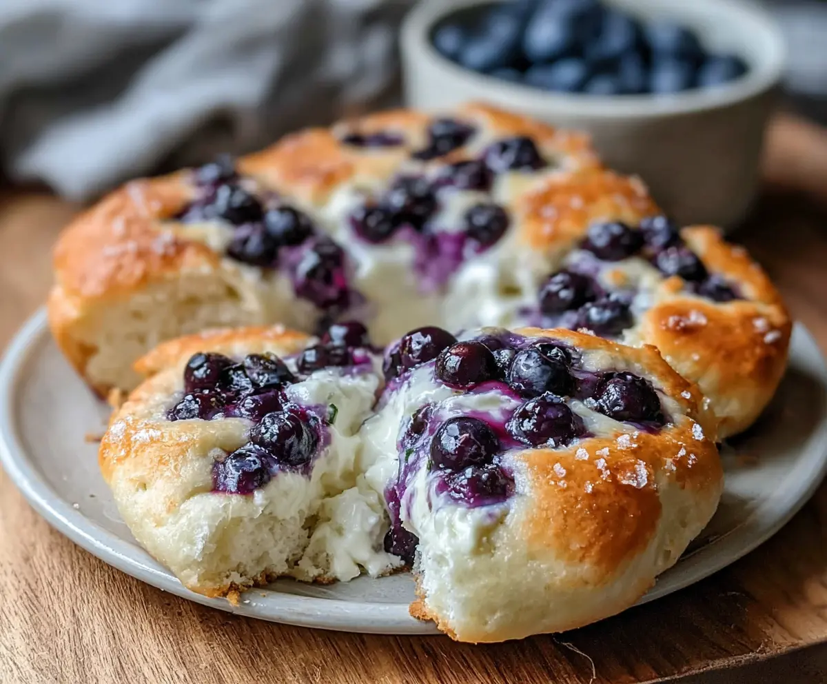 Delicious Cottage Cheese Blueberry Cloud Bread showcasing airy texture and fresh blueberries