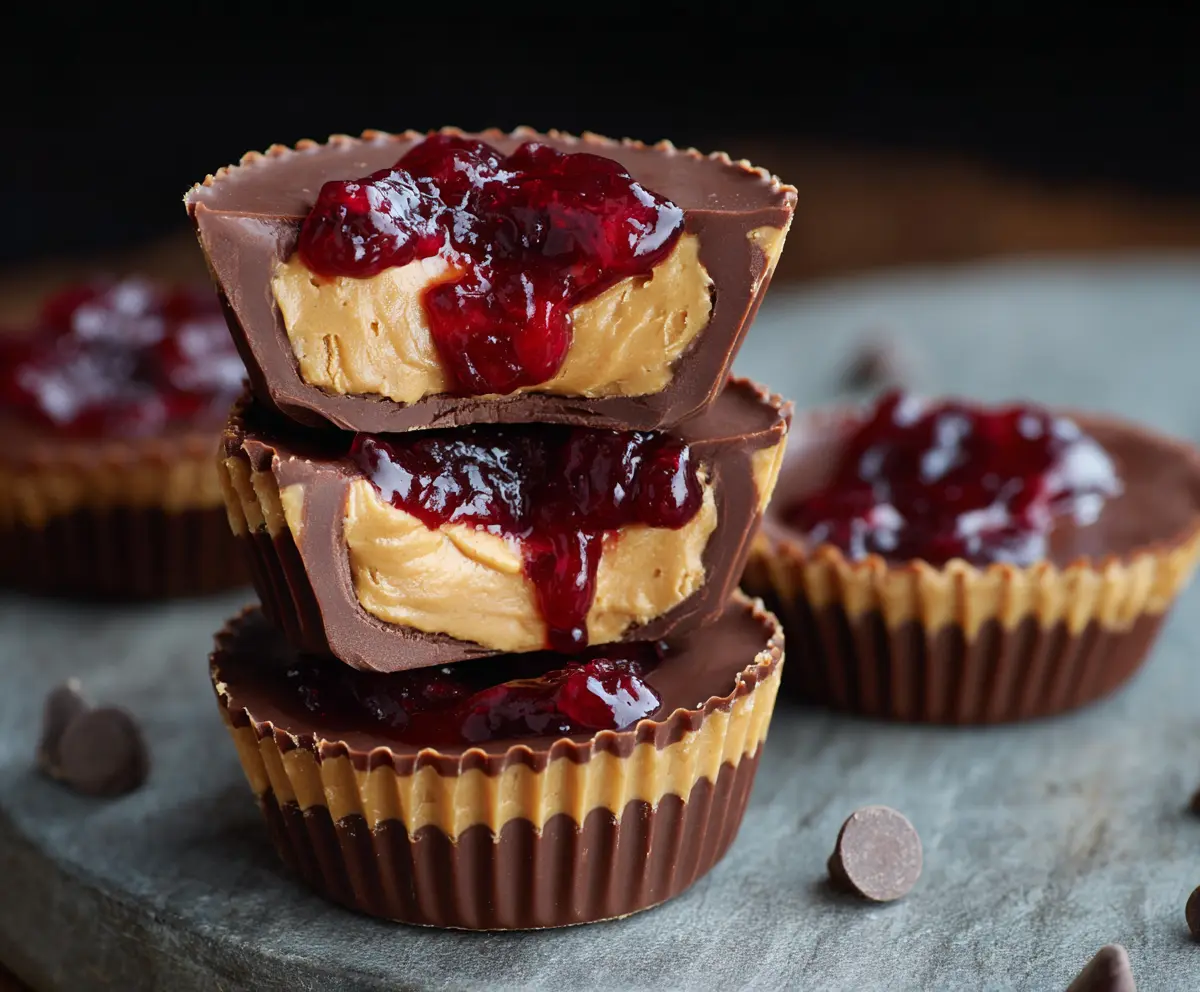 Delicious peanut butter and jelly cups perfect for quick snacks and parties.