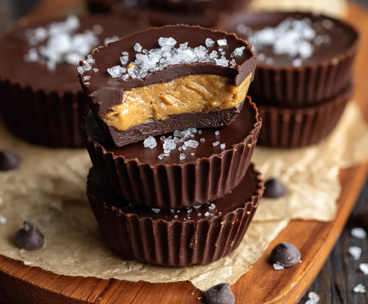 Delicious homemade protein peanut butter cups with rich chocolate coating and nutritious ingredients