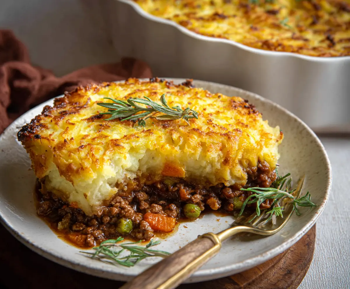 Hearty homemade Cottage Pie topped with golden mashed potatoes and savory ground meat filling.