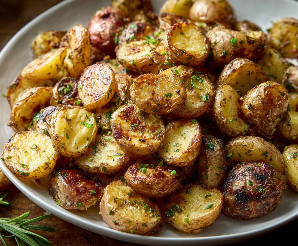 Creamy Ranch Potatoes with herbs and seasoning, perfect for a savory side dish.