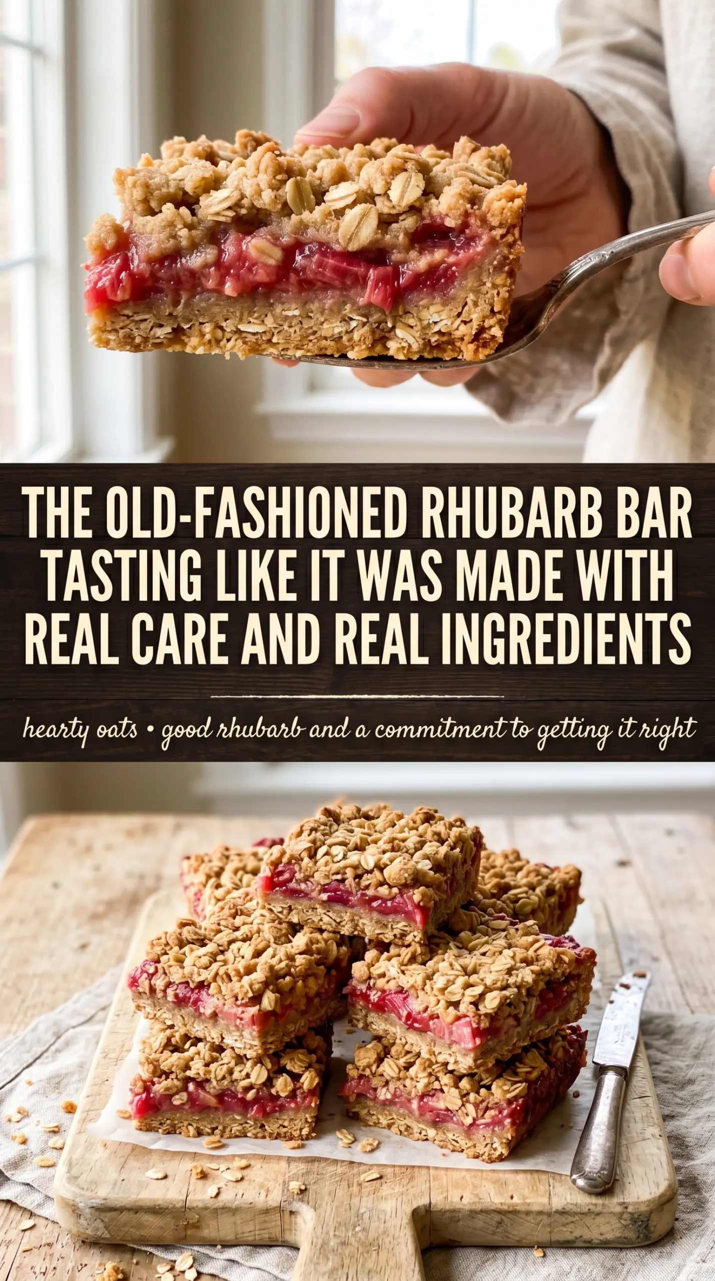 amish oatmeal rhubarb bars cooked tender