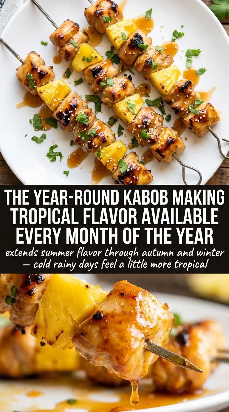 Baked Pineapple Chicken Kabobs caramelized juicy tropical
