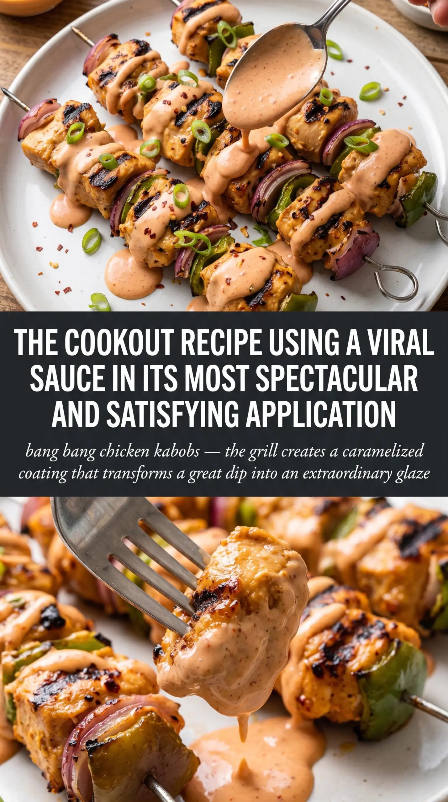 Bang Bang Chicken Kabobs grilled saucy skewers