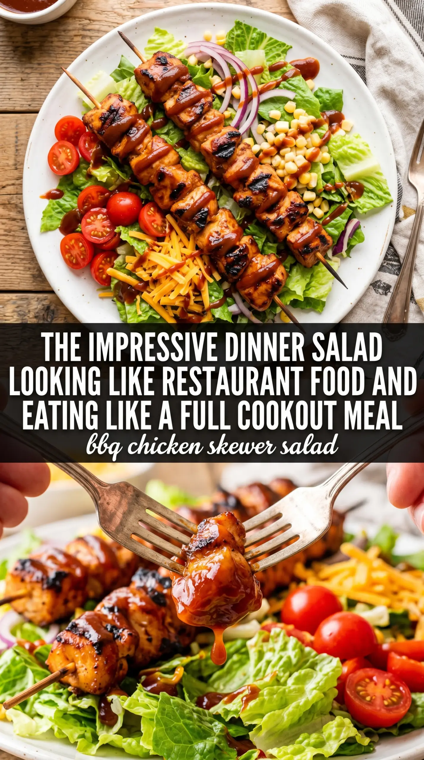 BBQ Chicken Skewer Salad colorful grilled