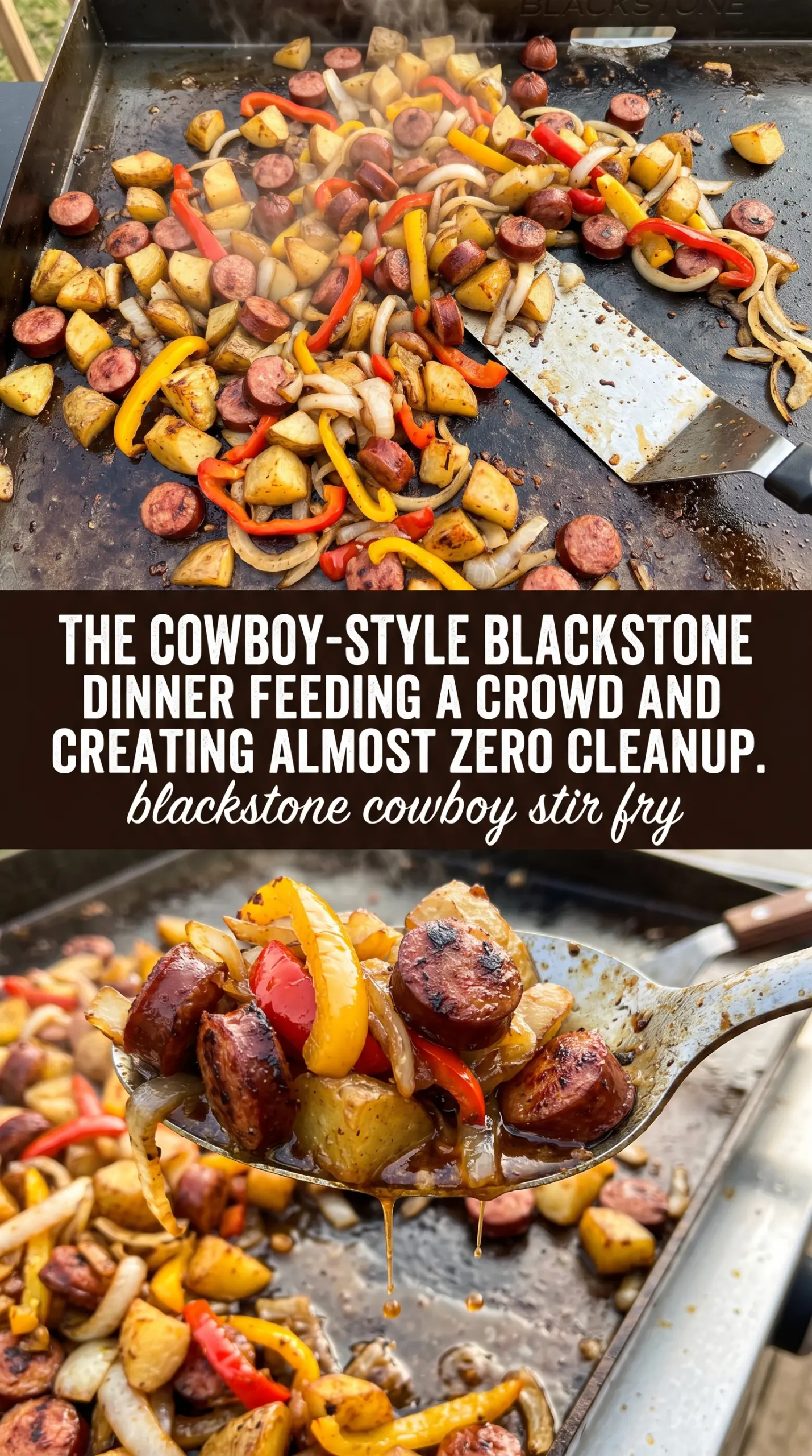 Blackstone Cowboy Stir Fry steak peppers corn