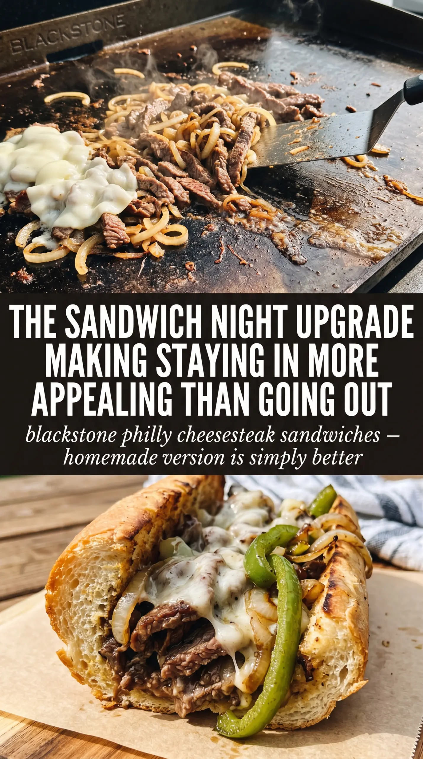 Blackstone Philly Cheesesteak Sandwiches cheesy steak