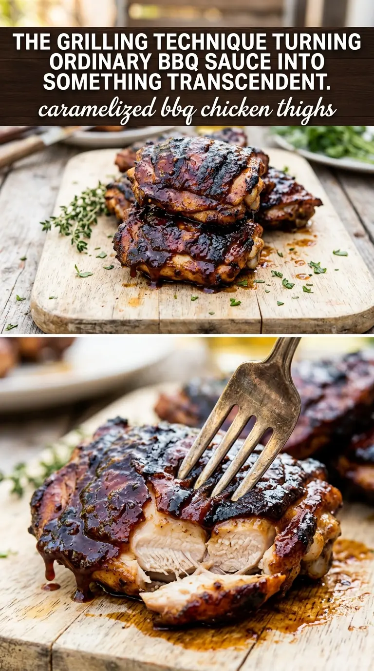 Caramelized BBQ Chicken Thighs crispy-skinned smoky