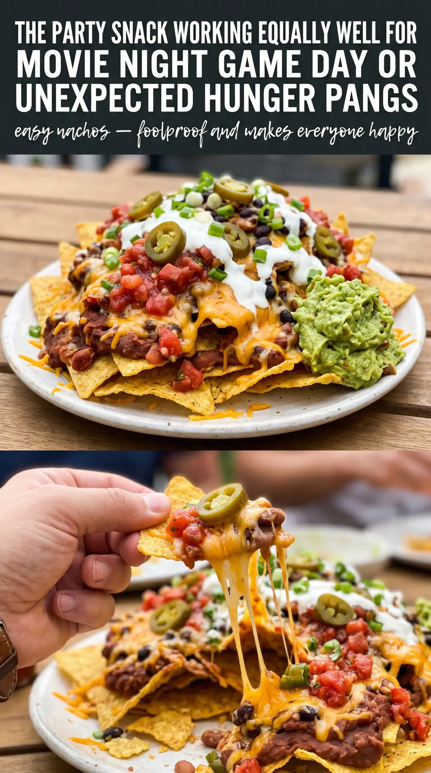 Easy Nachos layered cheese beef