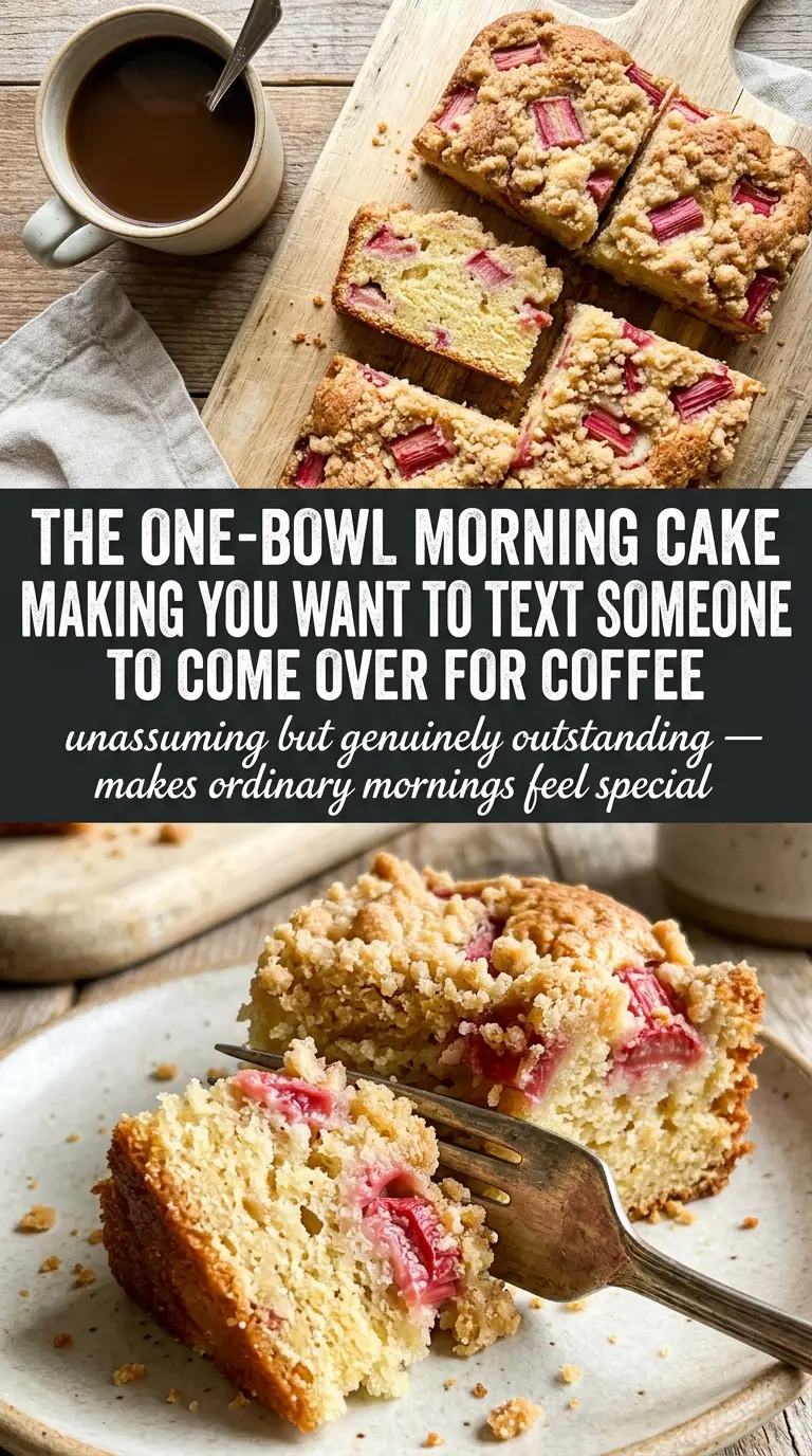 easy rhubarb breakfast cake cooked tender