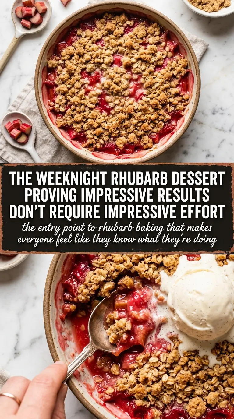Easy Rhubarb Crisp tart buttery oat crumble