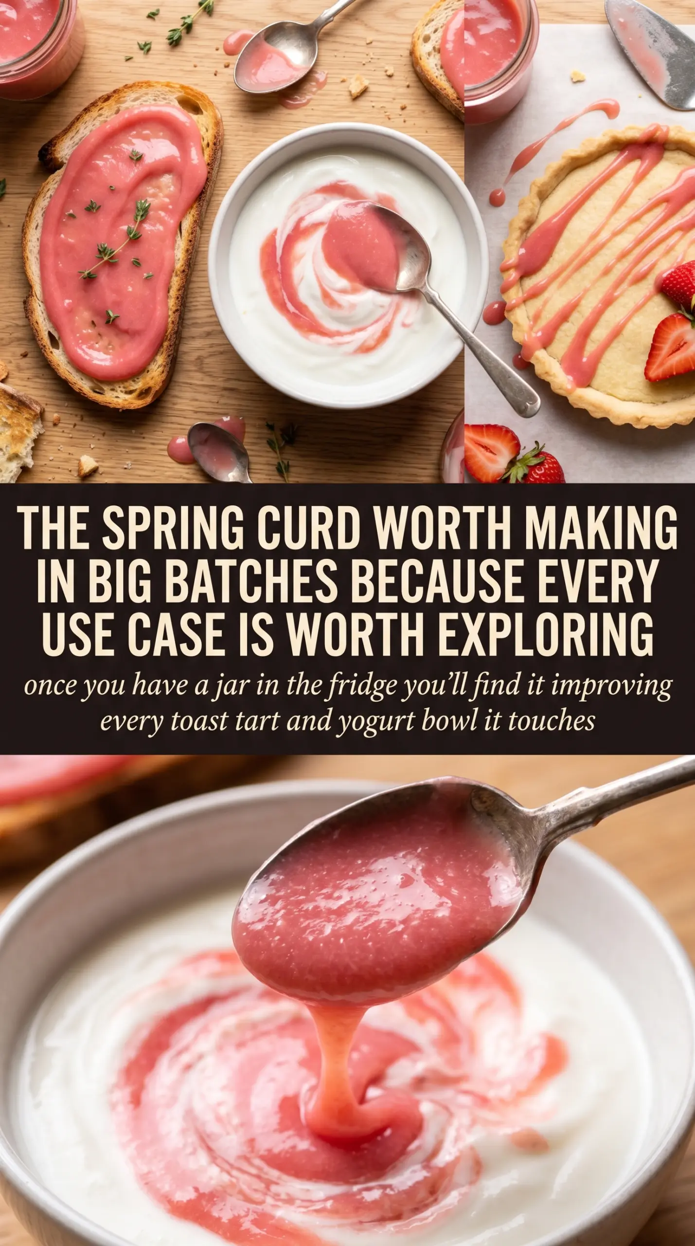 Easy Rhubarb Curd smooth pink tart