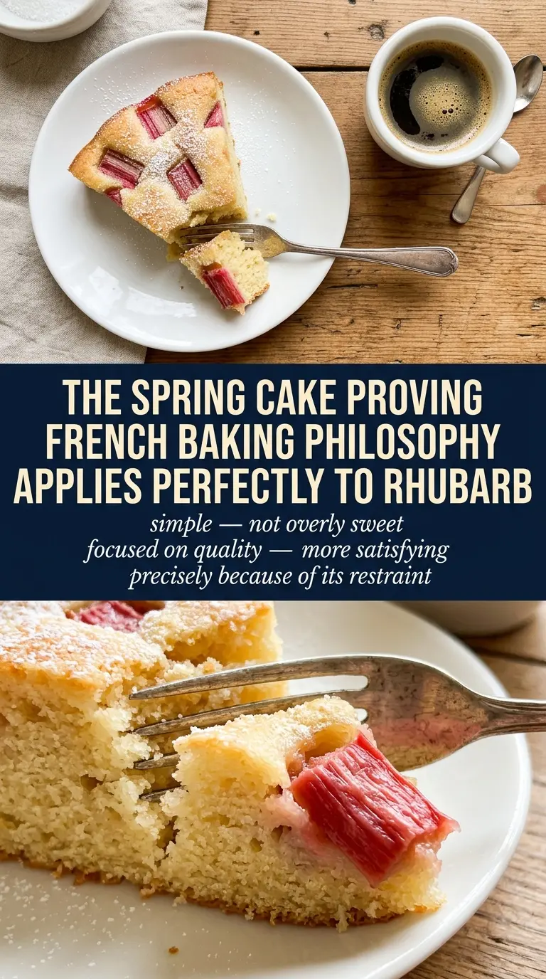french rhubarb cake cooked tender