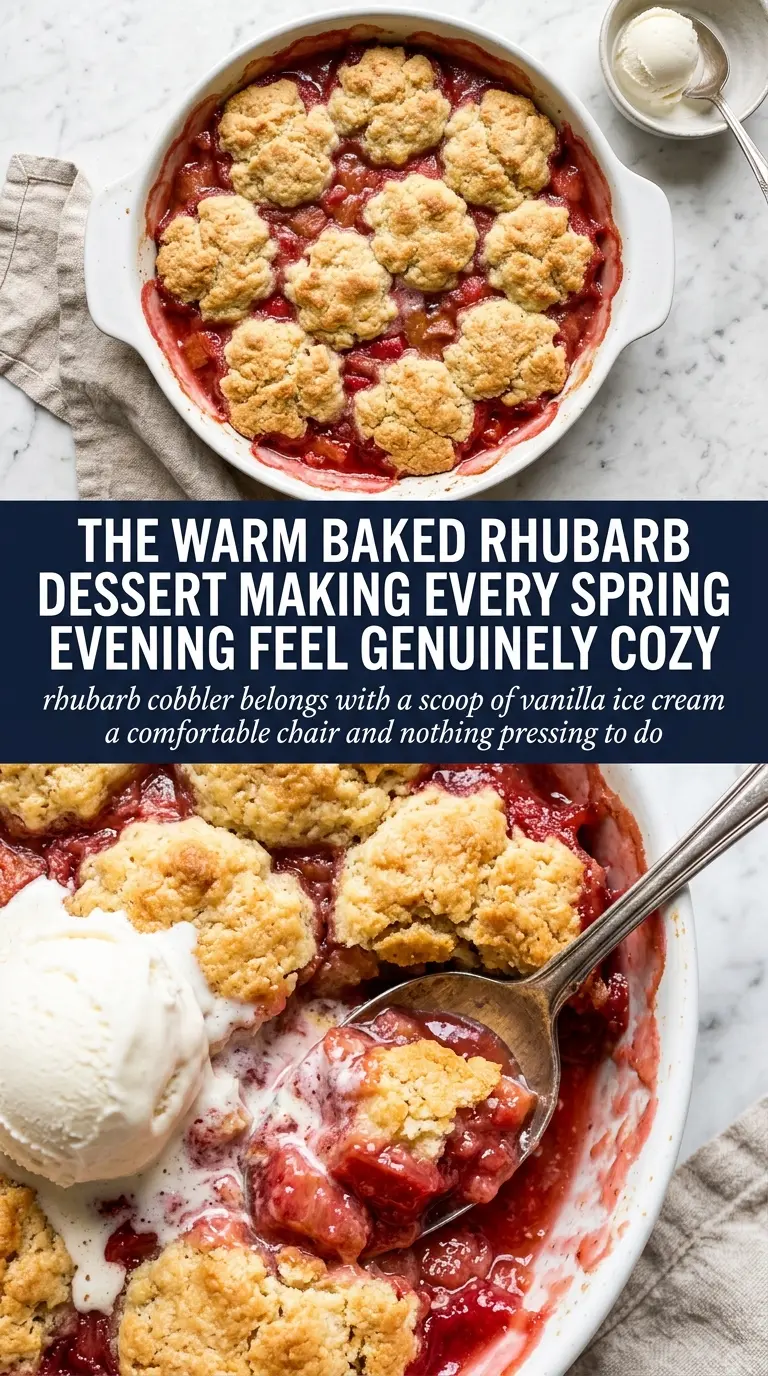 Old Fashioned Rhubarb Cobbler rustic biscuit topping