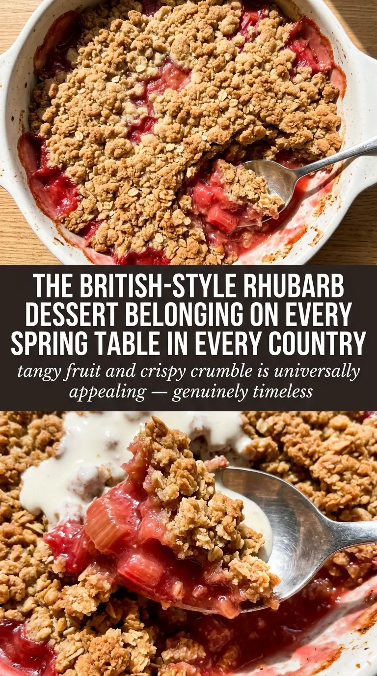 Old-fashioned Rhubarb Crumble tart buttery