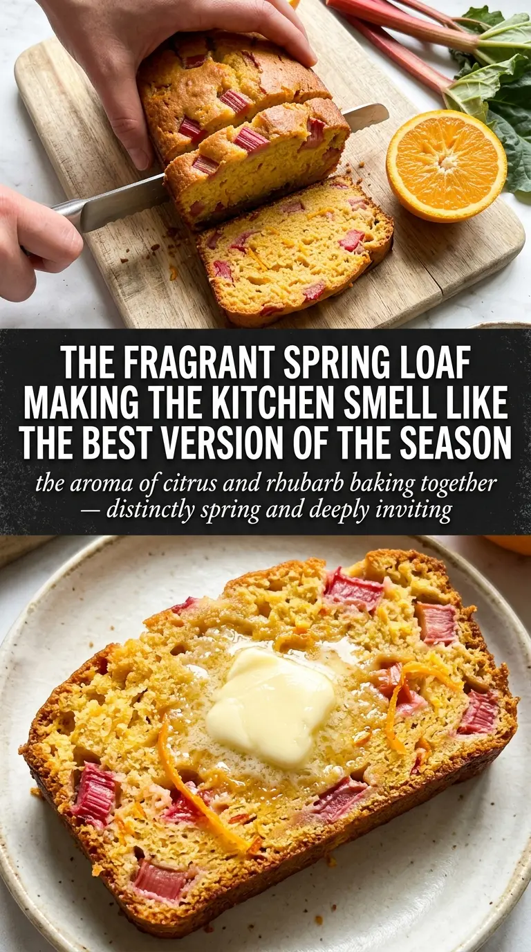 Orange Rhubarb Bread moist citrus glazed