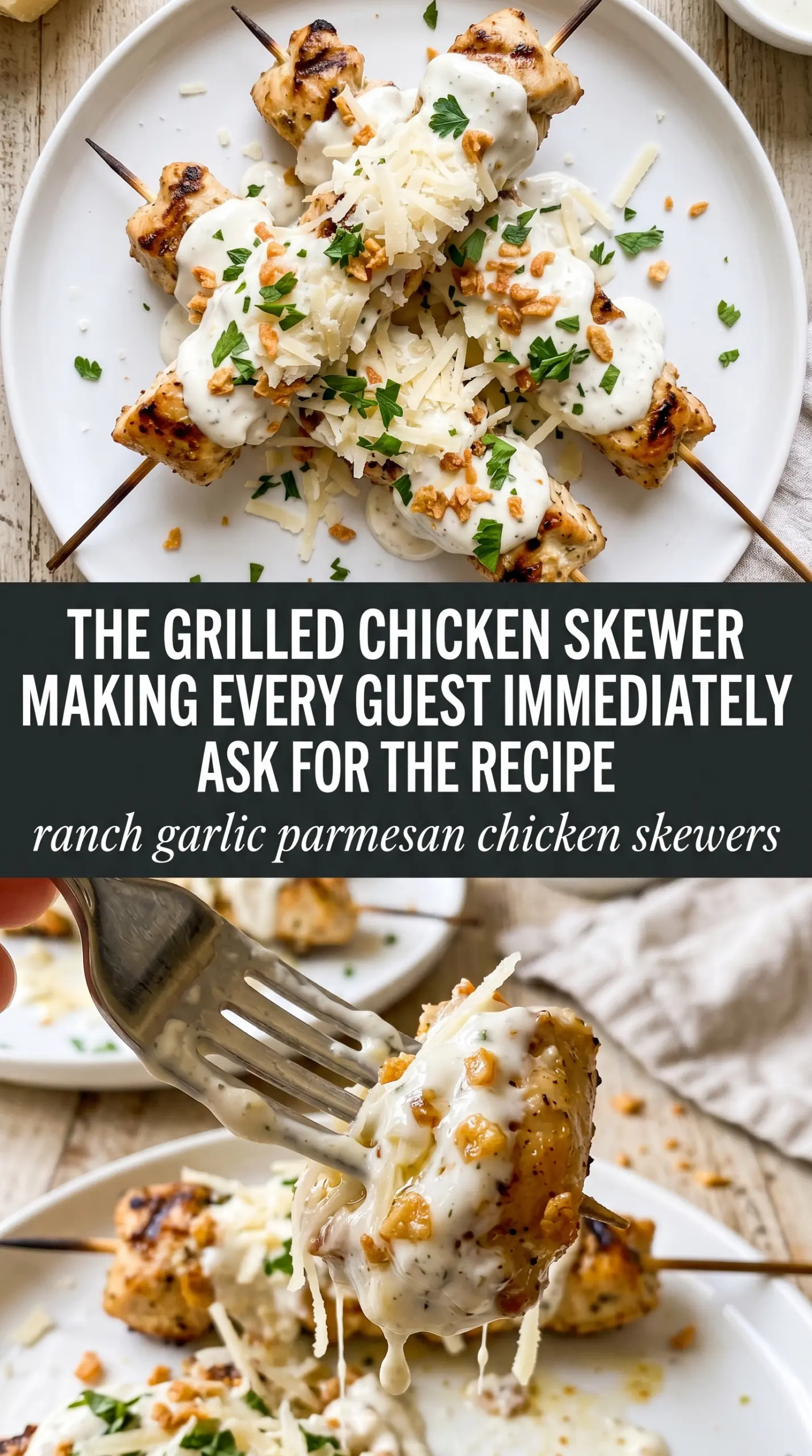 ranch garlic parmesan chicken skewers cooked tender