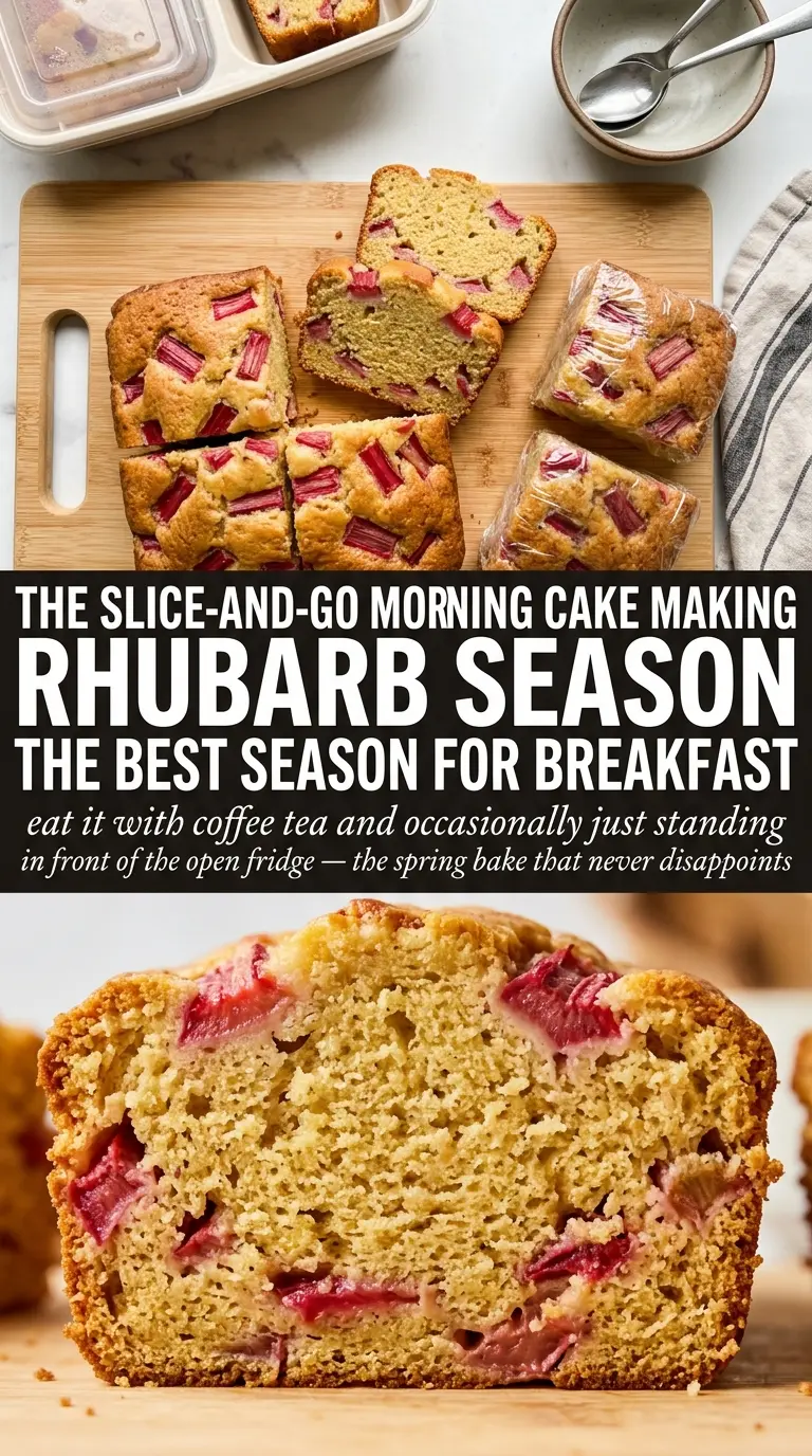 Rhubarb Breakfast Cake tender crumb cinnamon crumble