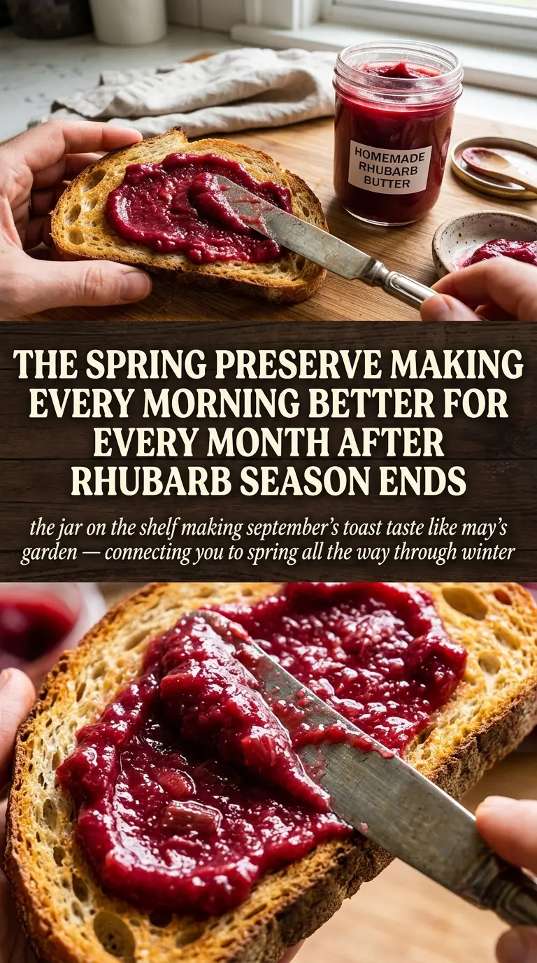 Rhubarb Butter smooth spreadable pink