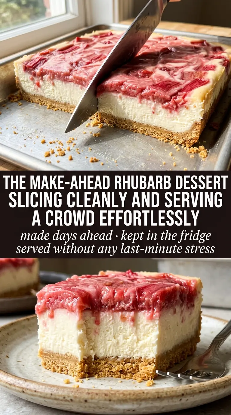 rhubarb cheesecake squares cooked tender