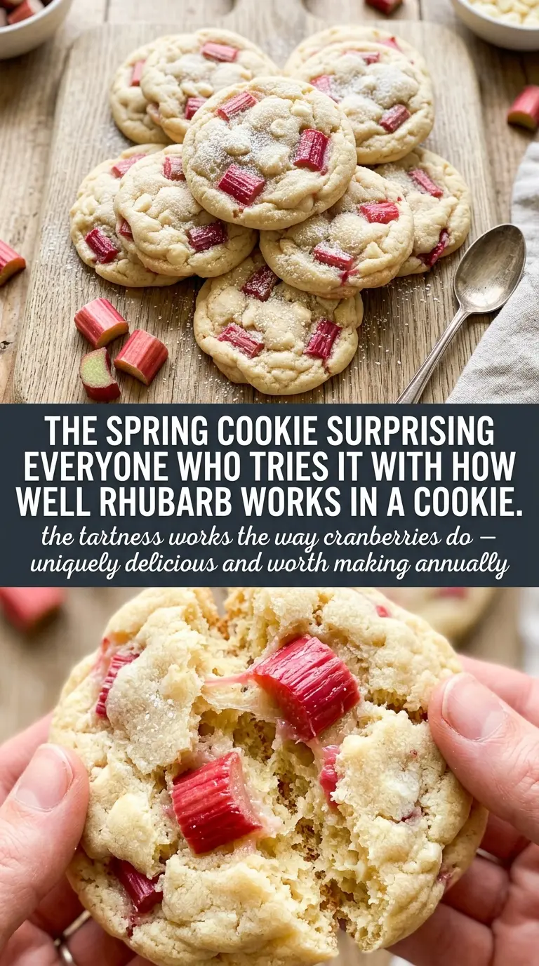 Rhubarb Cookies soft pink, sugar-dusted