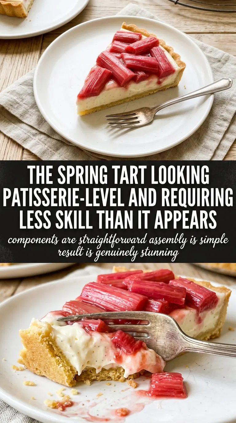 Rhubarb Cream Tart buttery vanilla cream roasted rhubarb