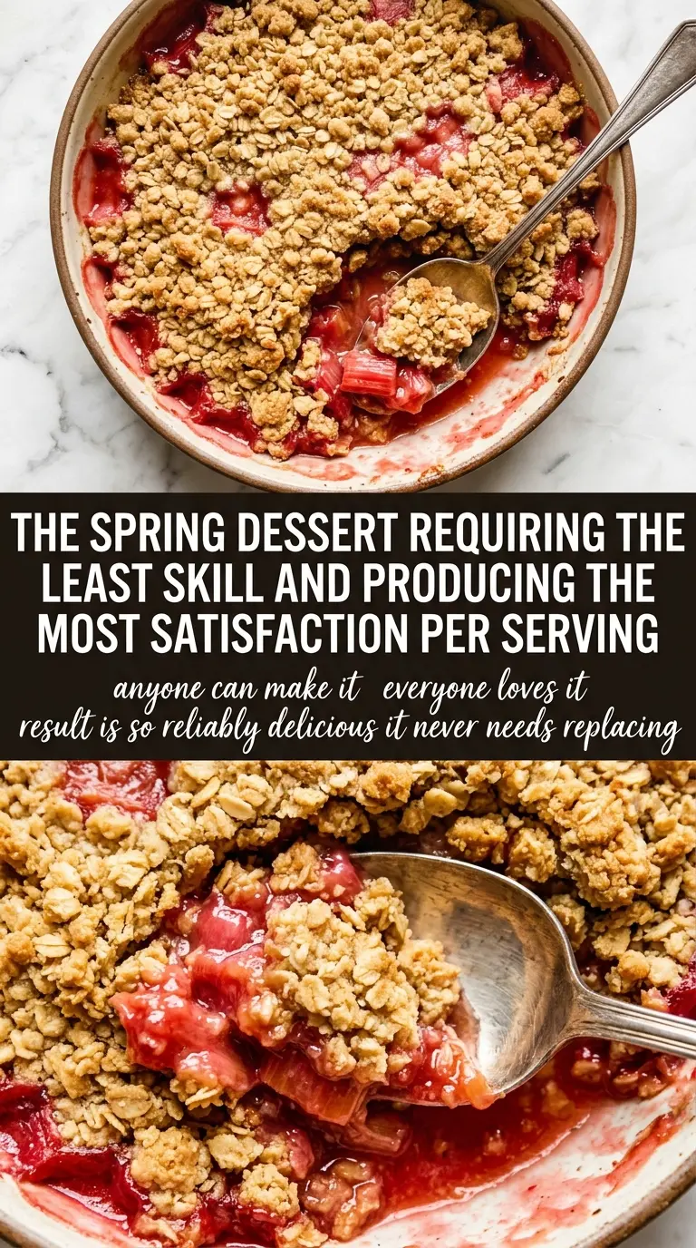 Rhubarb Crisp sweet tart golden oat topping