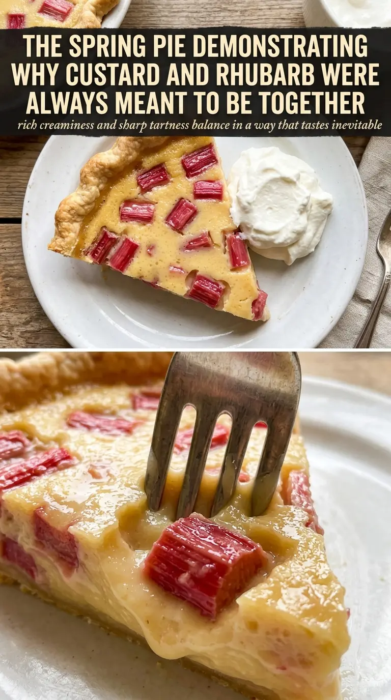 Rhubarb Custard Pie creamy tart