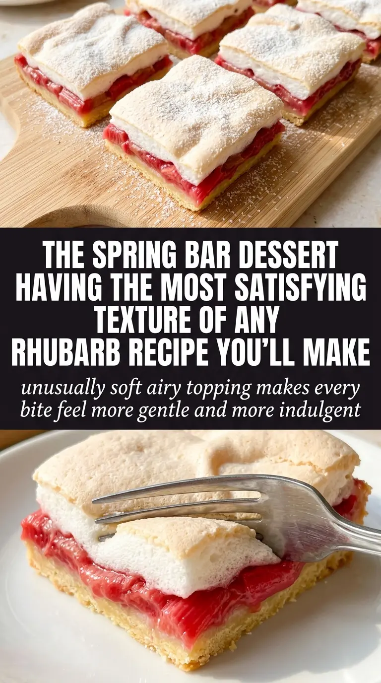 Rhubarb Dream Bars buttery custard layers
