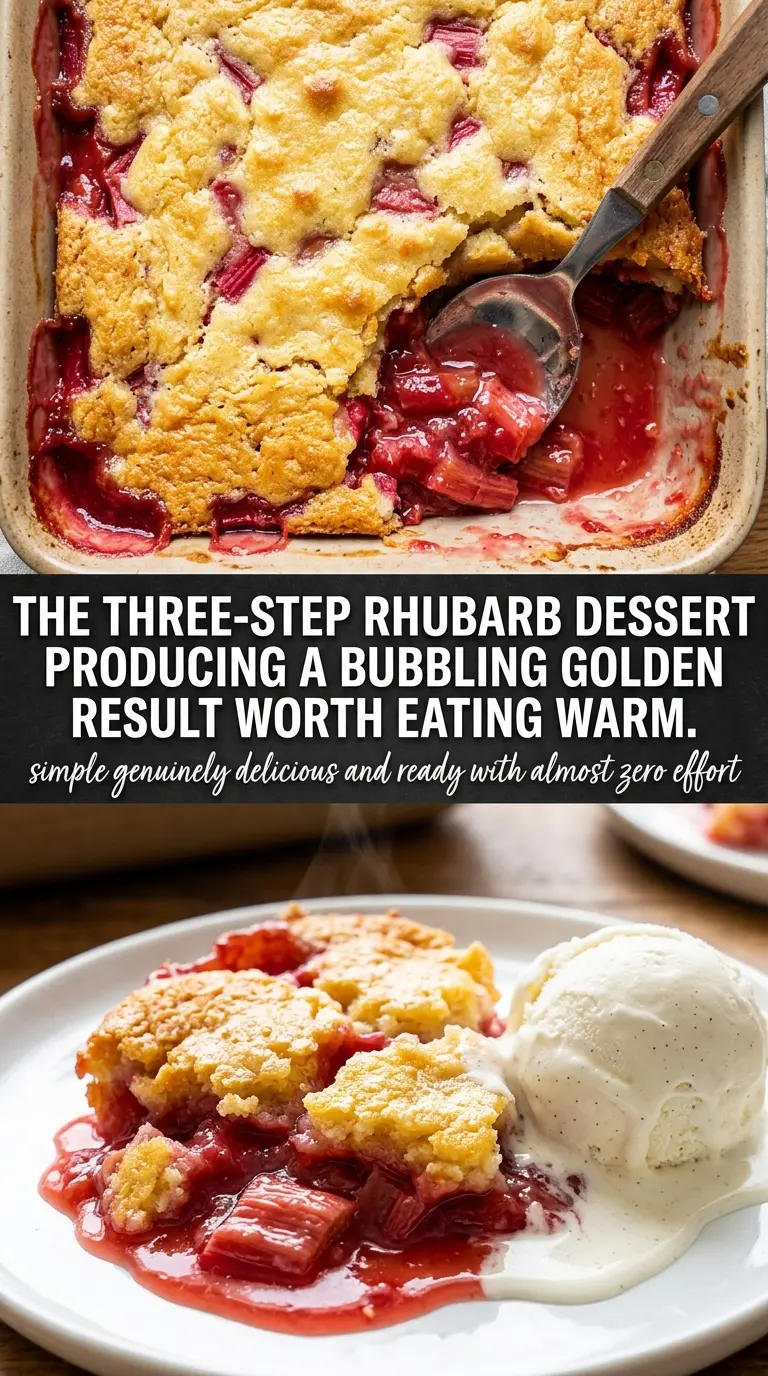 rhubarb dump cake cooked tender