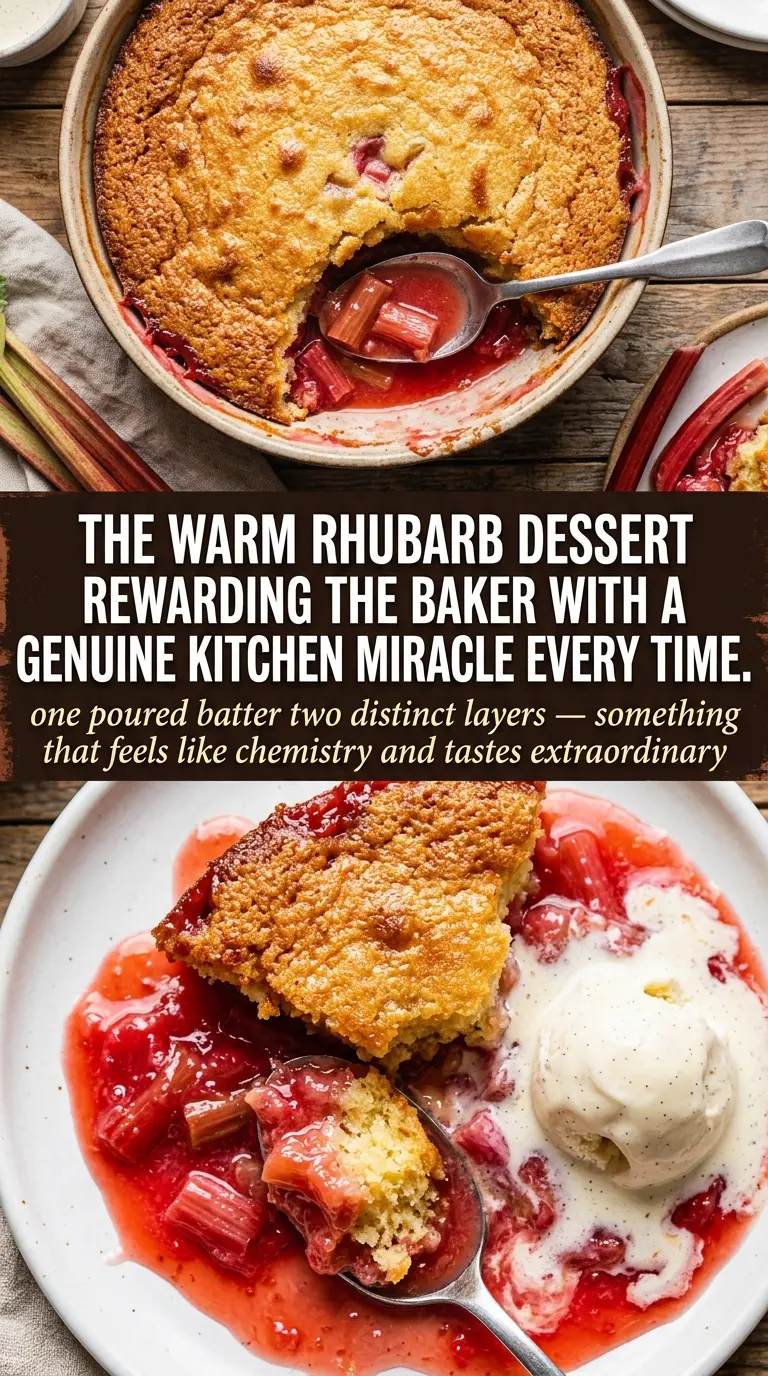 Rhubarb Pudding Cake sweet-tart self-saucing dessert